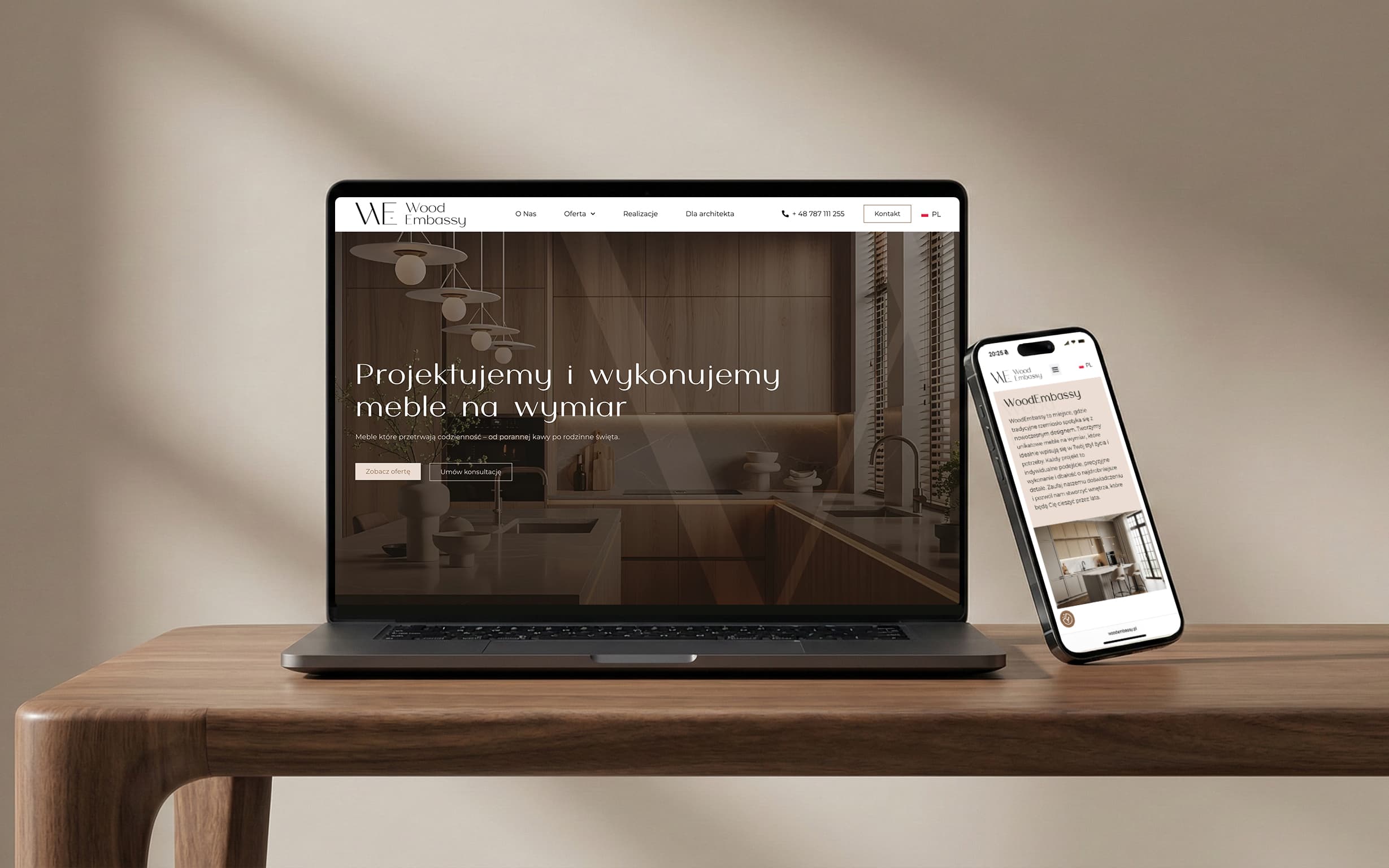 Strona internetowa dla Wood Embassy – meble na wymiar