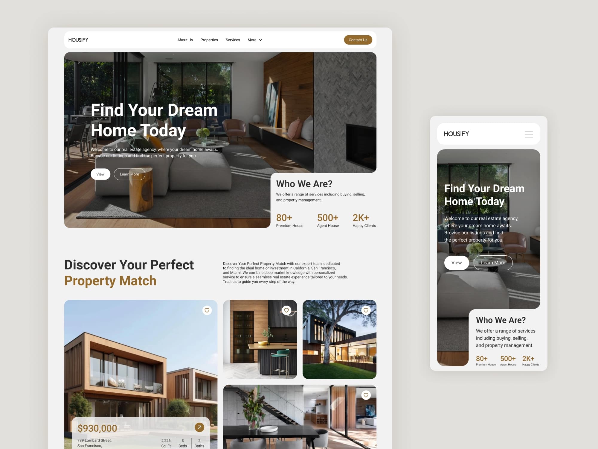 Housify – strona www dla agencji nieruchomości